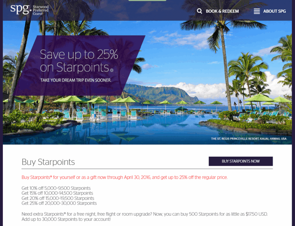 Последняя возможность купить SPG Points со скидкой 25%