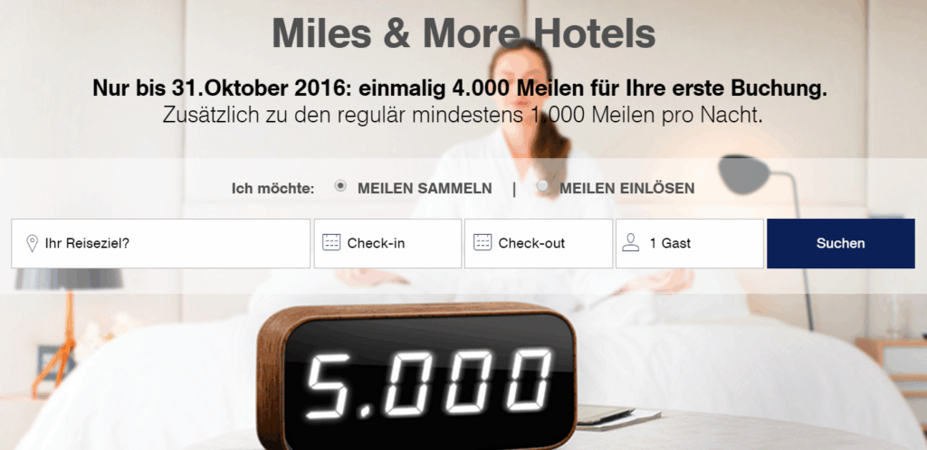 4000 бонусных миль Miles&More за бронирование отеля