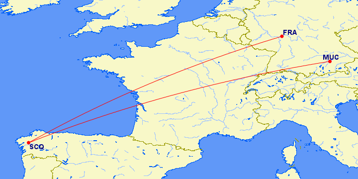 Новые прямые рейсы в Сантьяго-де-Компостела в расписании Lufthansa!
