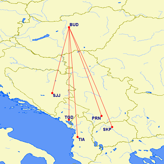Новые маршруты Wizzair из Будапешта на Балканы