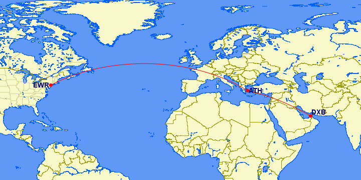 Emirates будет летать в Нью-Йорк (EWR) через Афины!