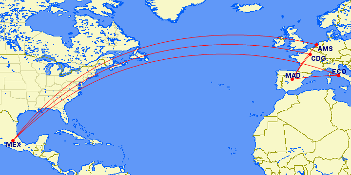 Бизнес-класс SkyTeam в Мехико: от 1263 €