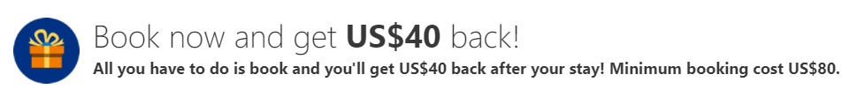 Скидка Booking.com: 40$ при бронировании от 80$