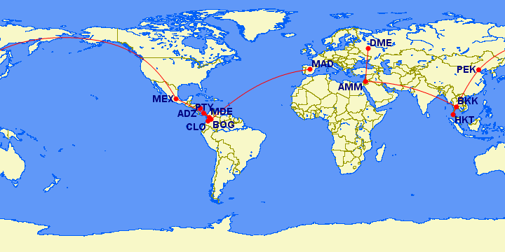Превью: экзотическая кругосветка с участием Avianca, Hainan Airlines и Royal Jordanian